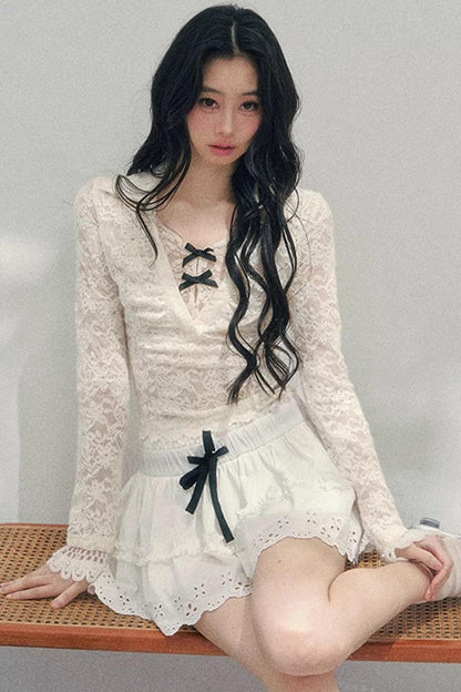 Blurred Focus Lace Top