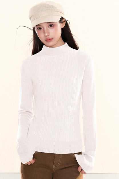 Ribbed Waist-Cinching Knit Sweater