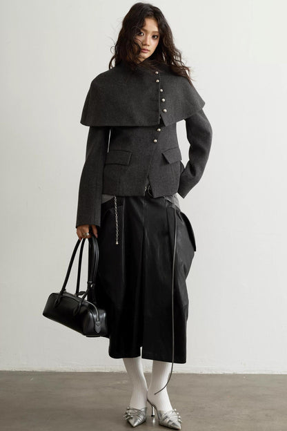 Retro Woolen Cape Coat