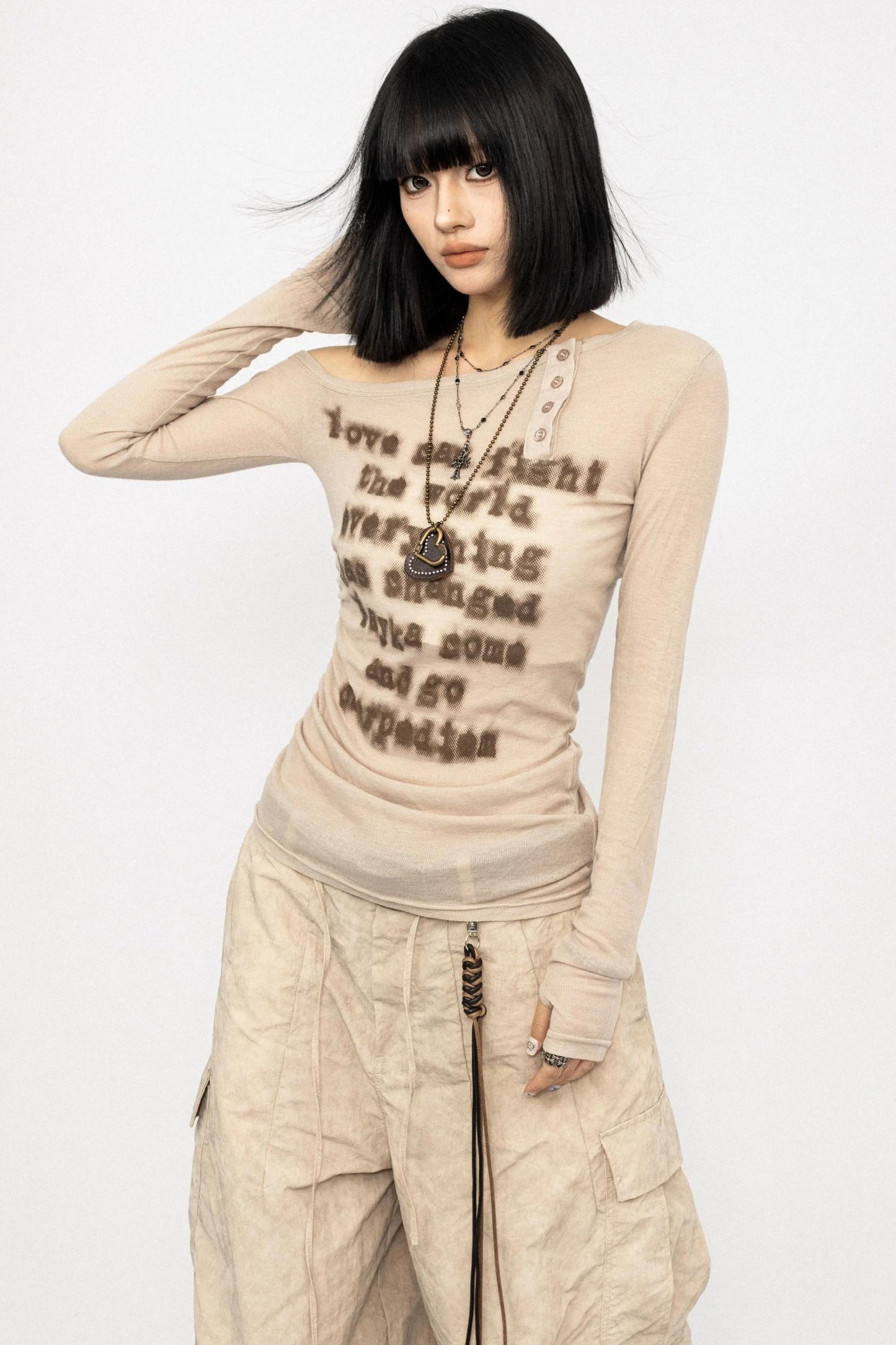 Casual Long Sleeve Slim Fit Top