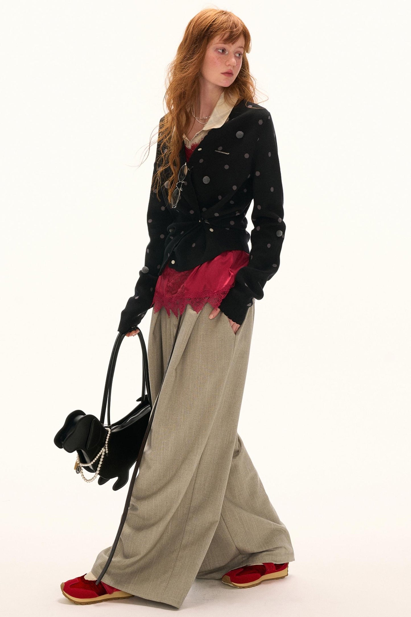 Polka Dot Waist Cardigan