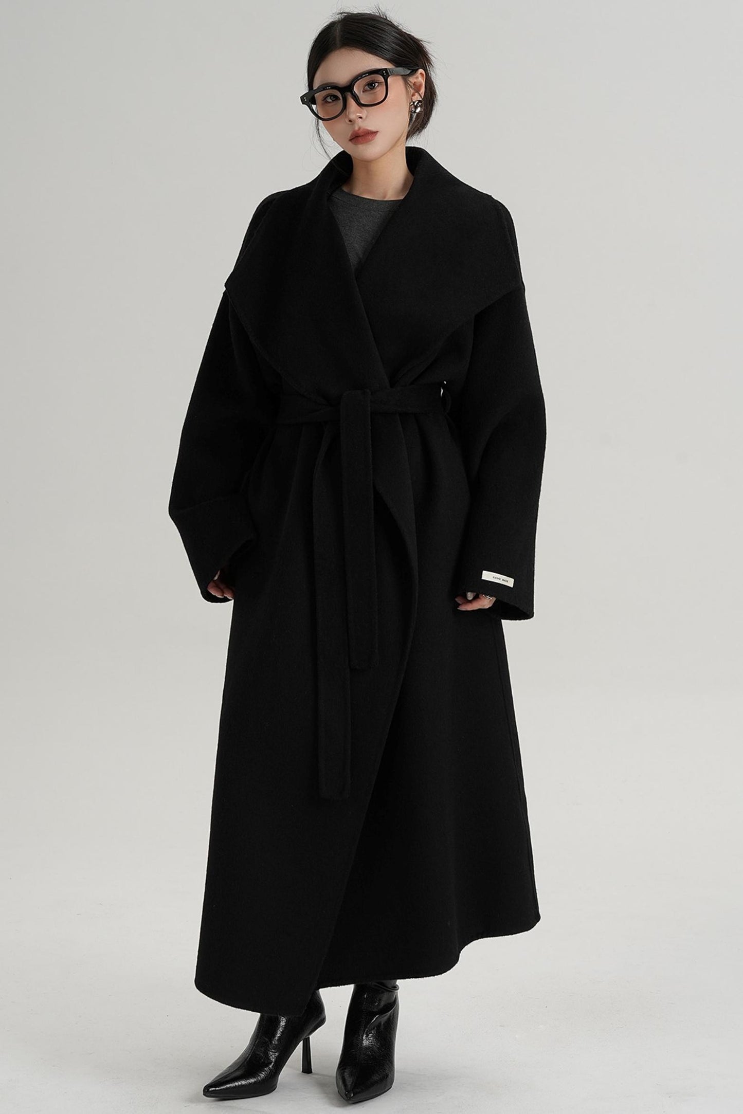 Large Lapel Long Wool Coat