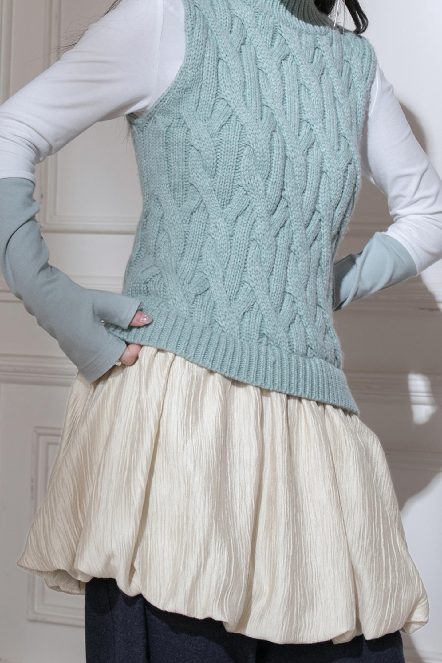 Afternoon Lake Wool Puff Dress