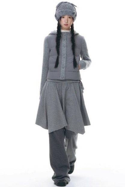 Patchwork Cropped Down Jacket