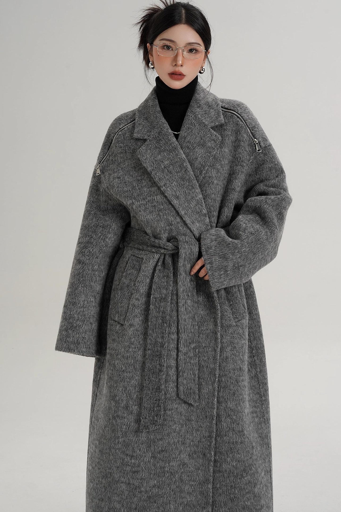 Elegant Shoulder Wool Coat