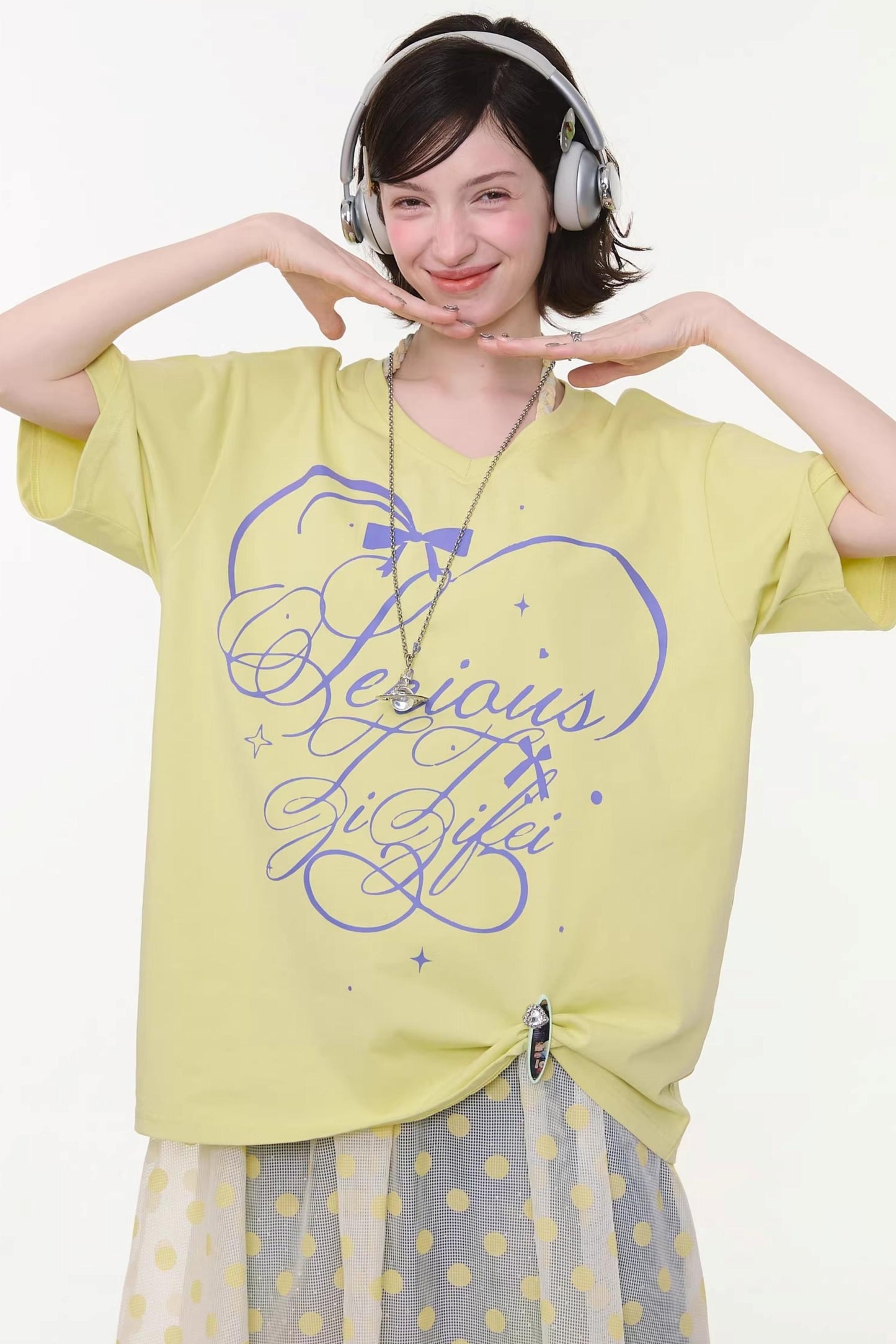 Star Falling V-Neck Top