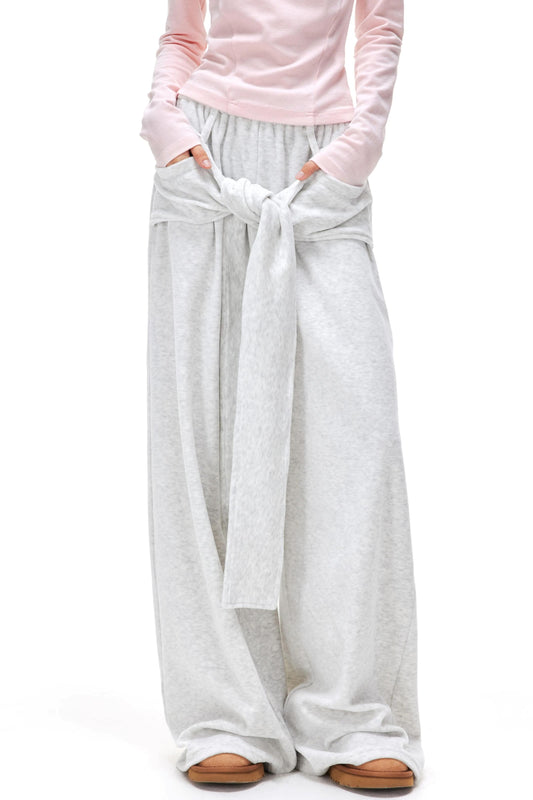 Tie Design Plush Sweatpants