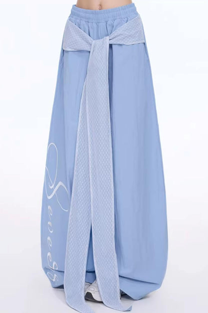 Sweet Ribbon Wide-Leg Pants