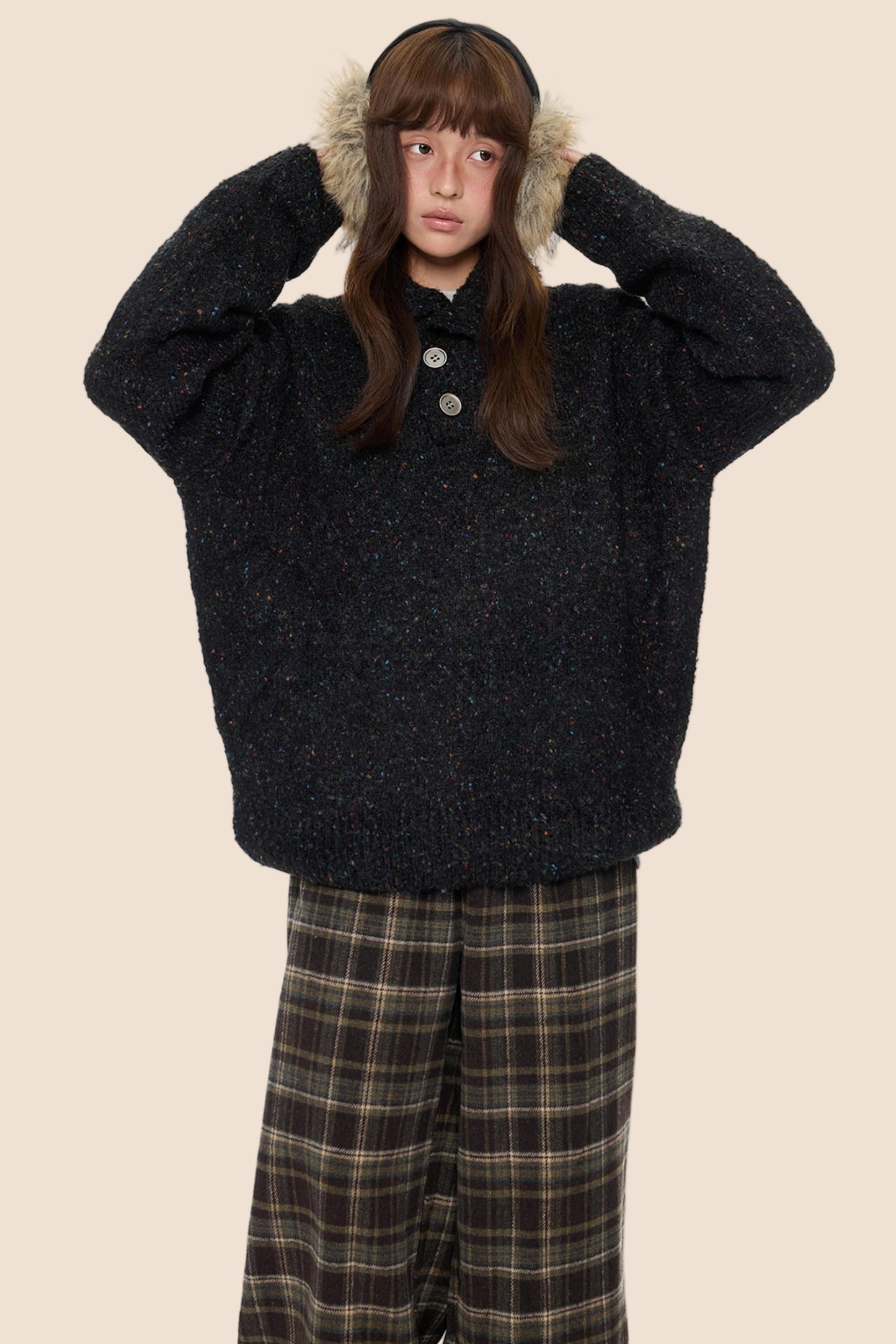 Stand-Up Vintage Sweater Jacket