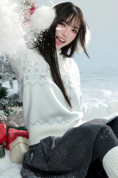 Fragile V-Neck Snow Top