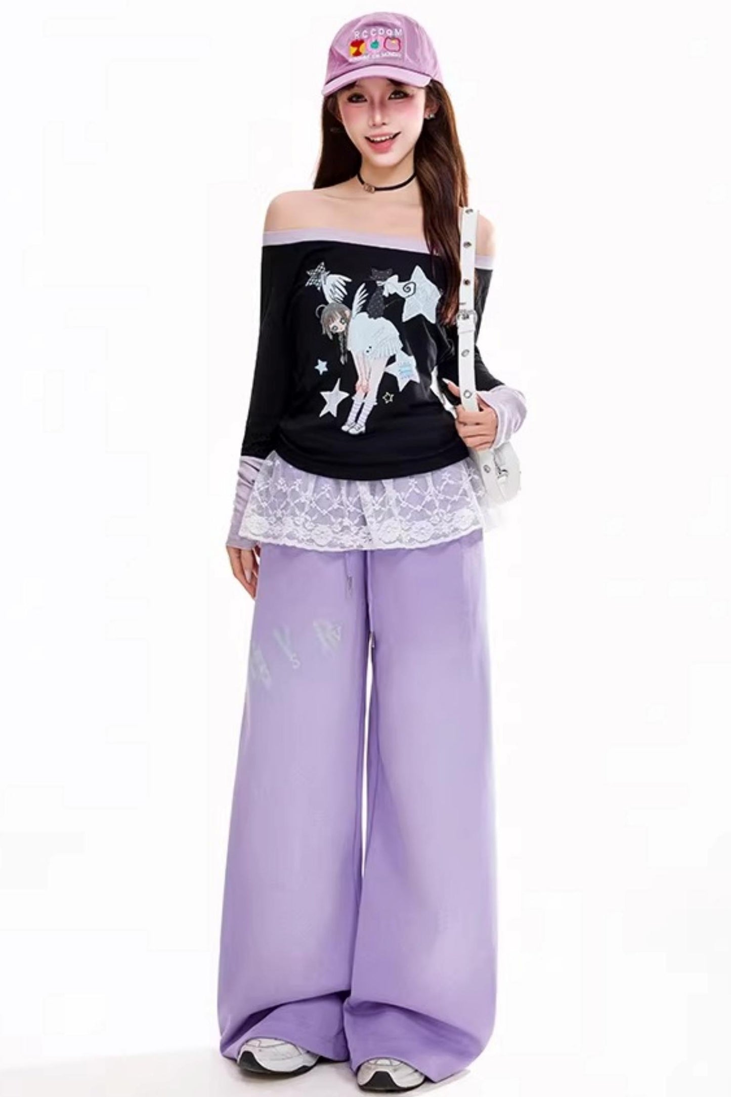 Retro Letter Print Dance Pants