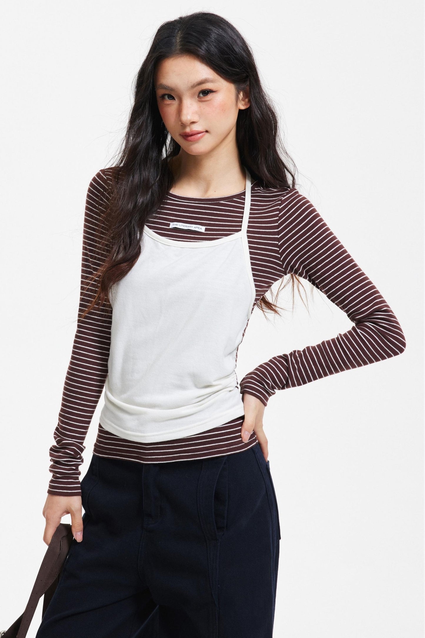 Patchwork Faux Layered Knit Top