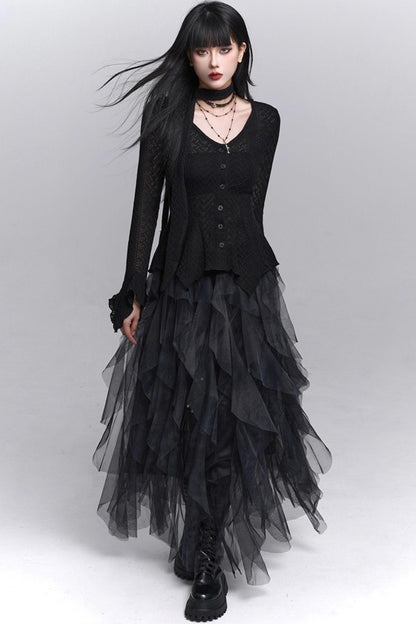 Irregular Hem Concert Skirt