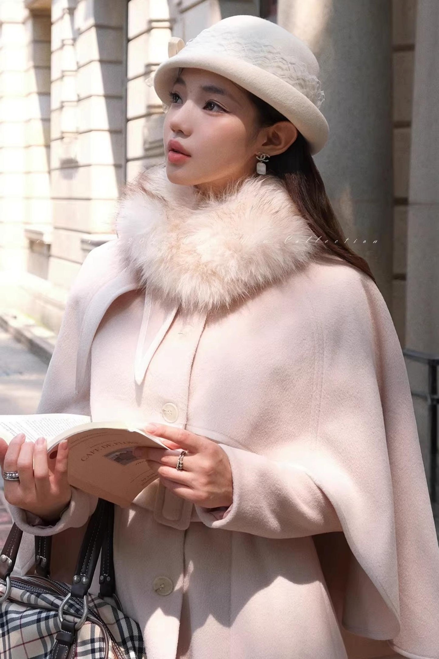 Showa Snowflake Wool Cape Coat