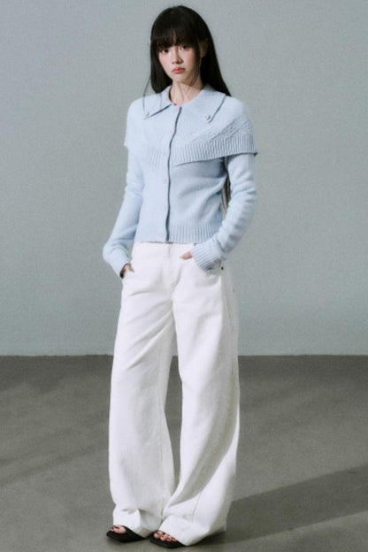 White Cotton Denim Pants