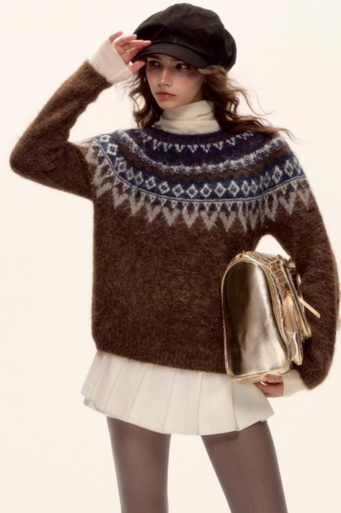 Mohair Pleated Culottes Skirt