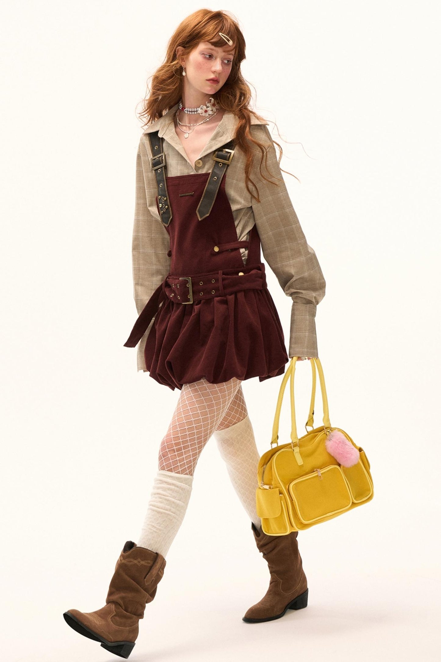 Sweet Corduroy Suspender Dress