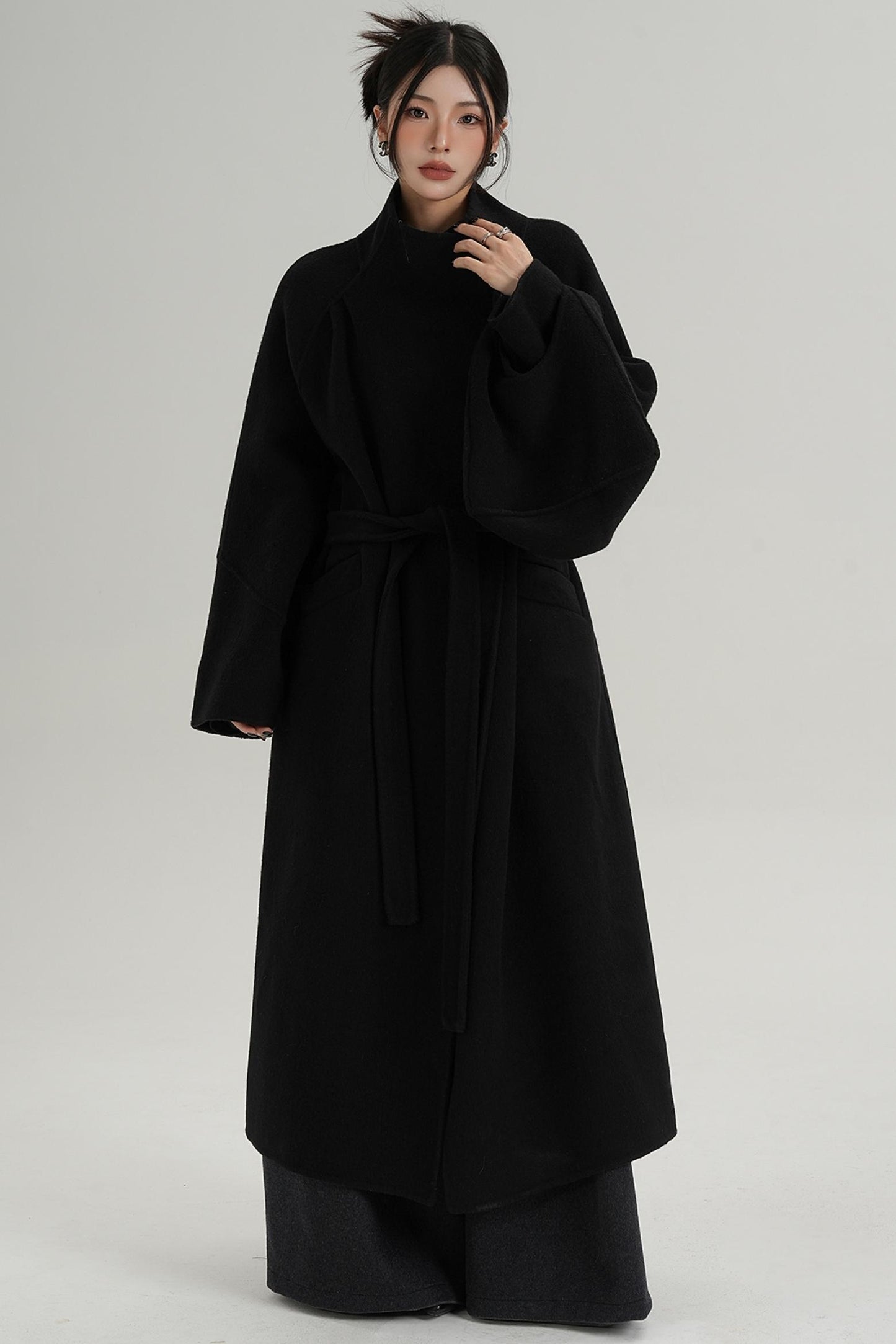 Woolen Elegance Long Jacket
