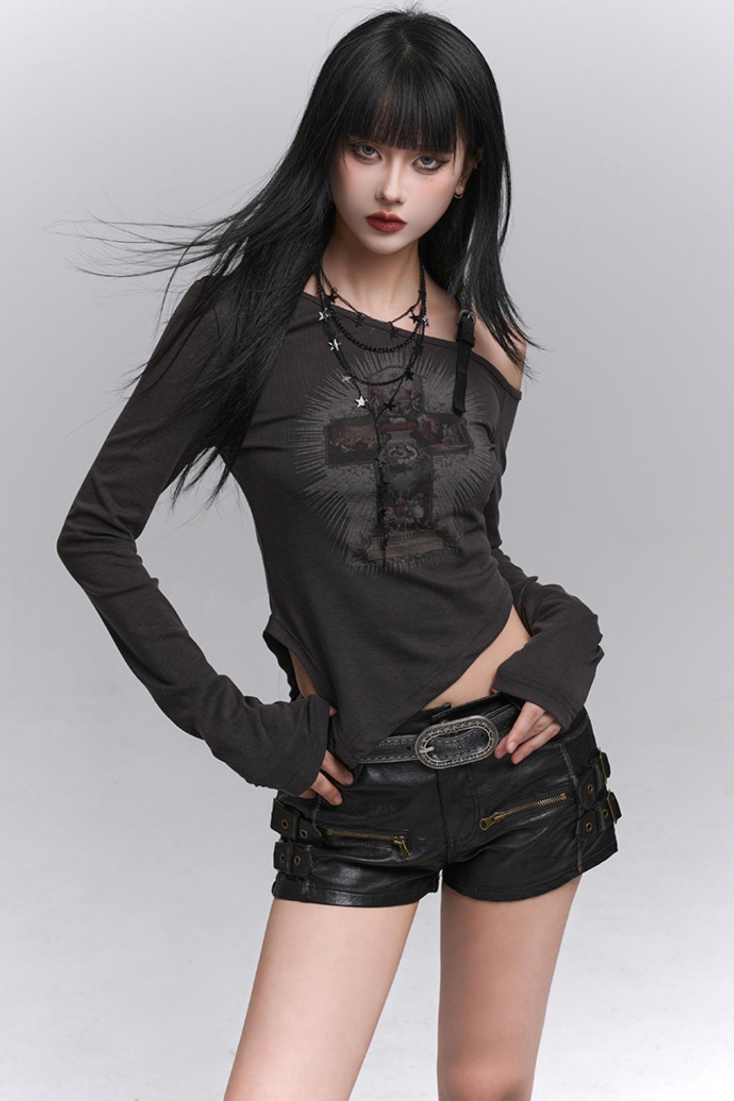 Black PU Leather Shorts