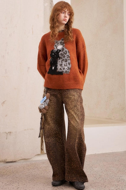 Leopard Crew Neck Sweater