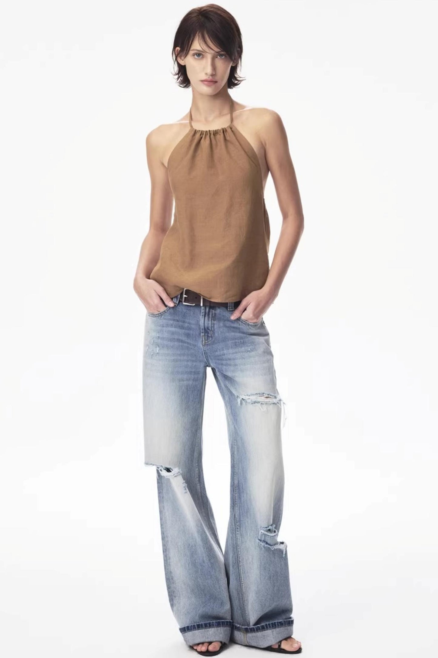 Tencel Ramie Halter Top