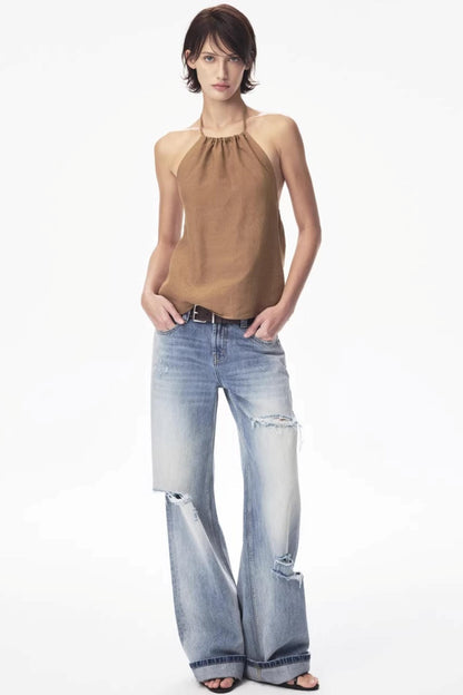 Tencel Ramie Halter Top