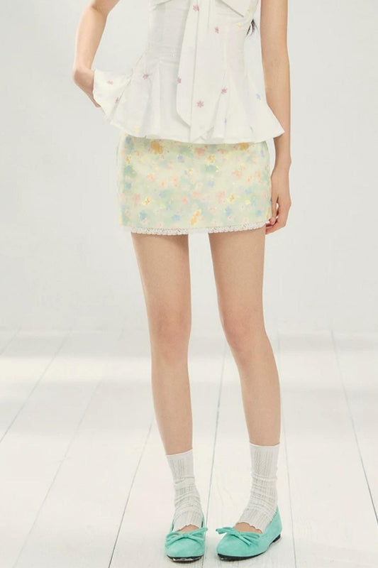 Floral Print A-Line Skirt