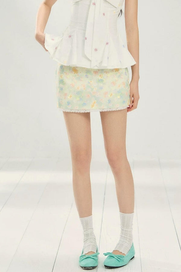 Floral Print A-Line Skirt