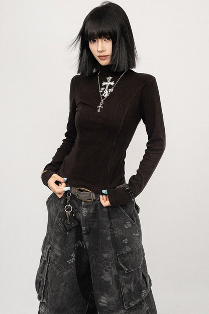 Autumn Vintage Spice Black Shoulder T-Shirt