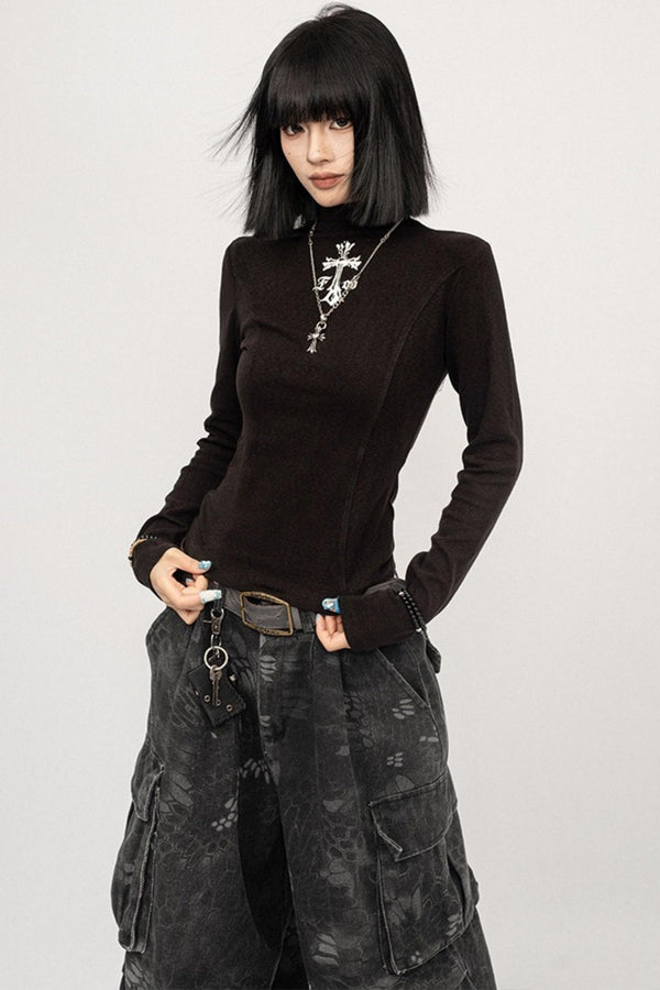 Autumn Vintage Spice Black Shoulder T-Shirt