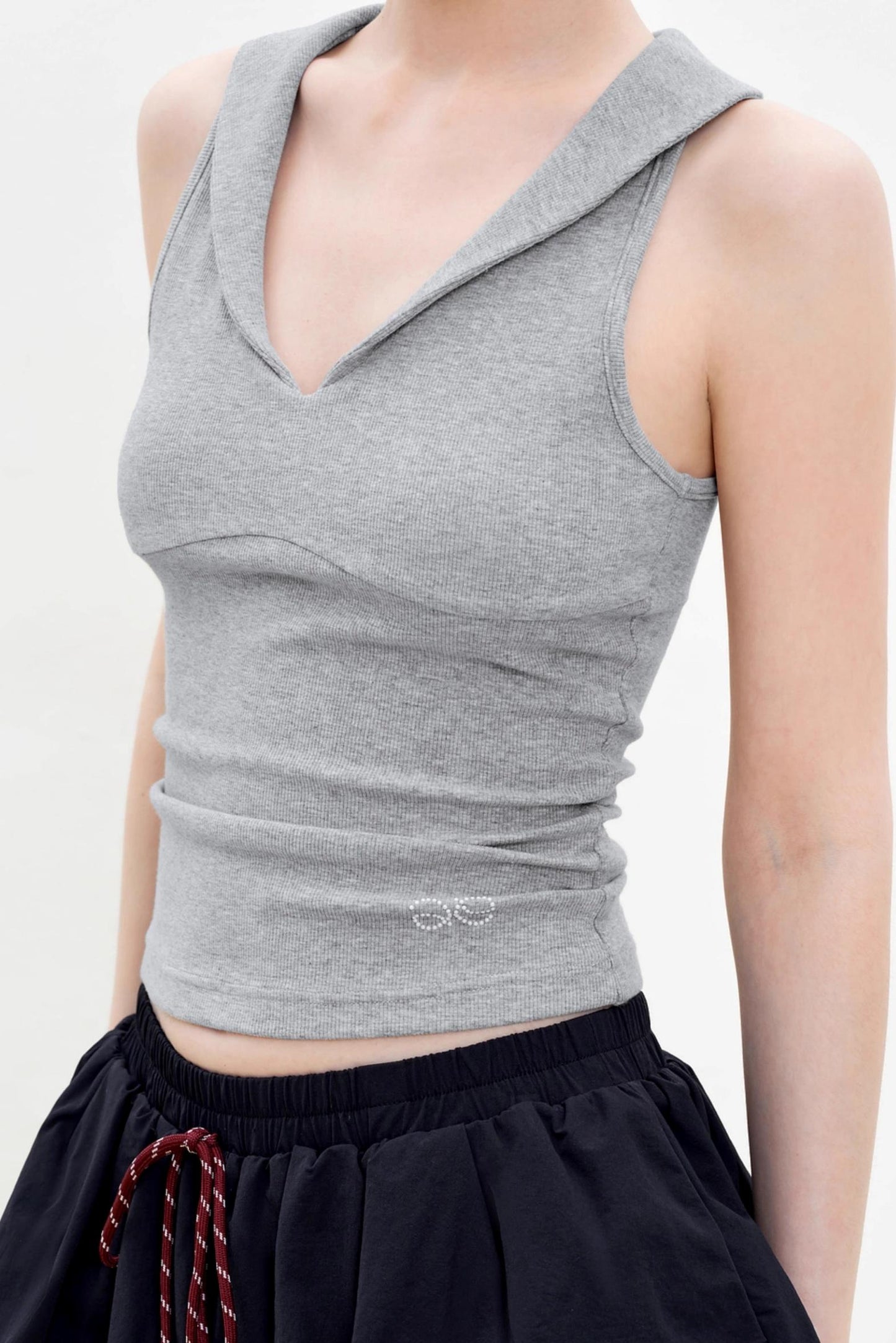 Sleek V-Neck Knit Vest