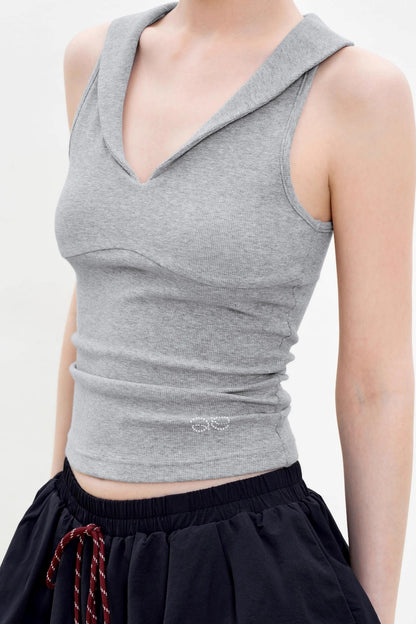 Sleek V-Neck Knit Vest