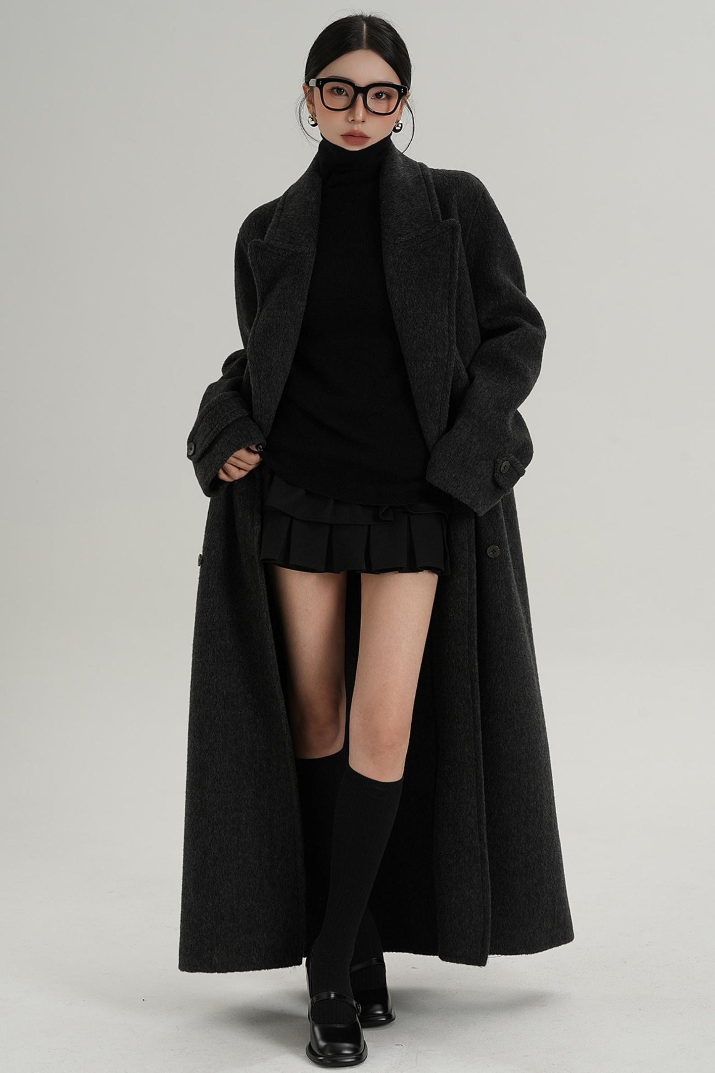 Woolen Long Silhouette Dress