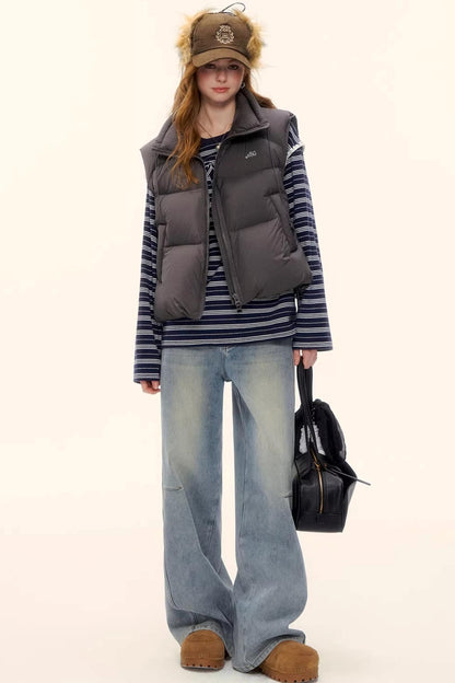 Striped Color-Blocked Crew Sweater