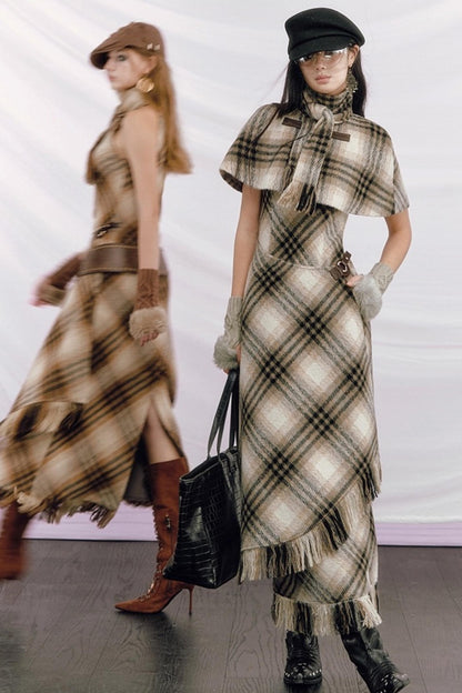 Plaid Woolen Suit Set-Up