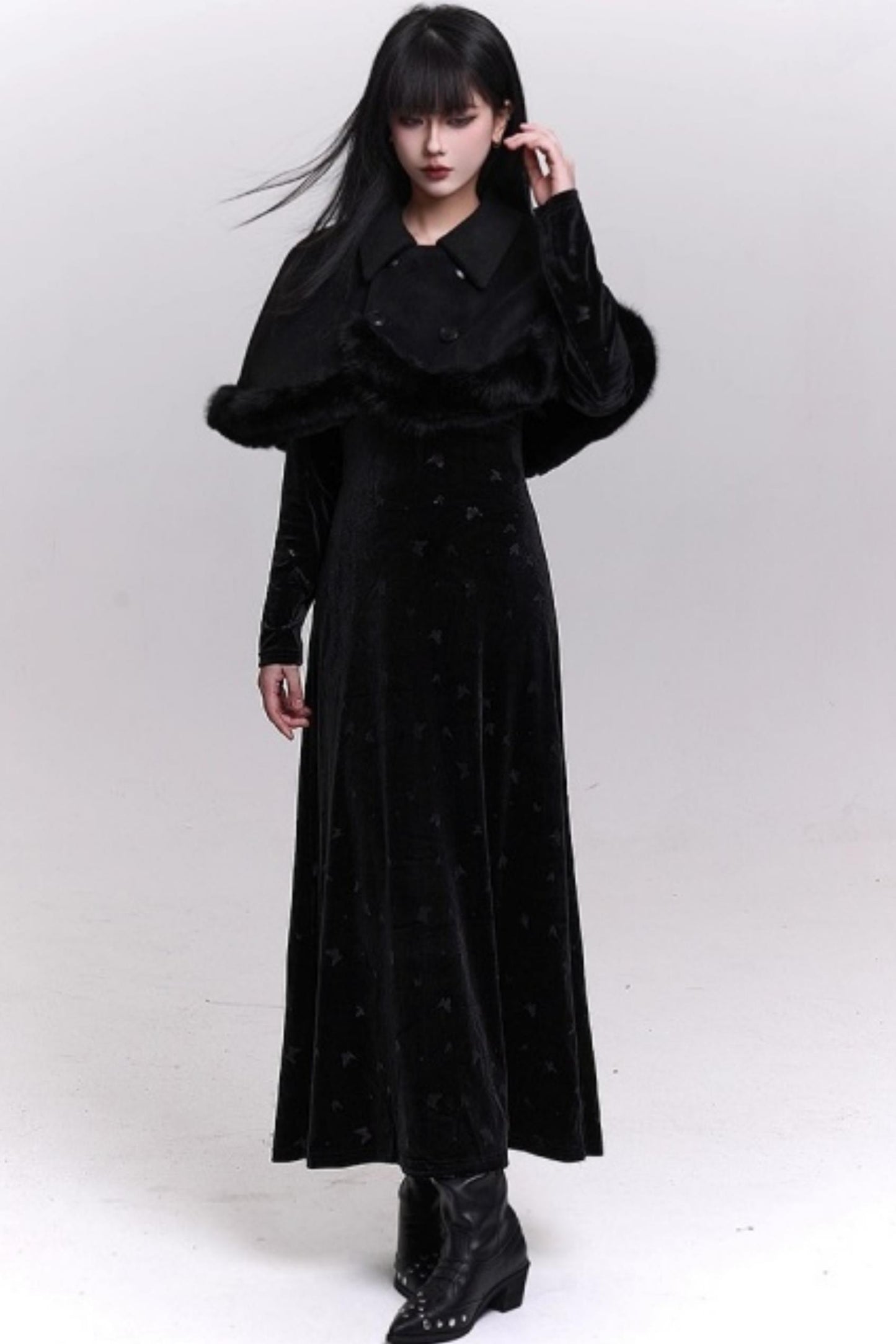 Ghostly Woolen Cape Coat
