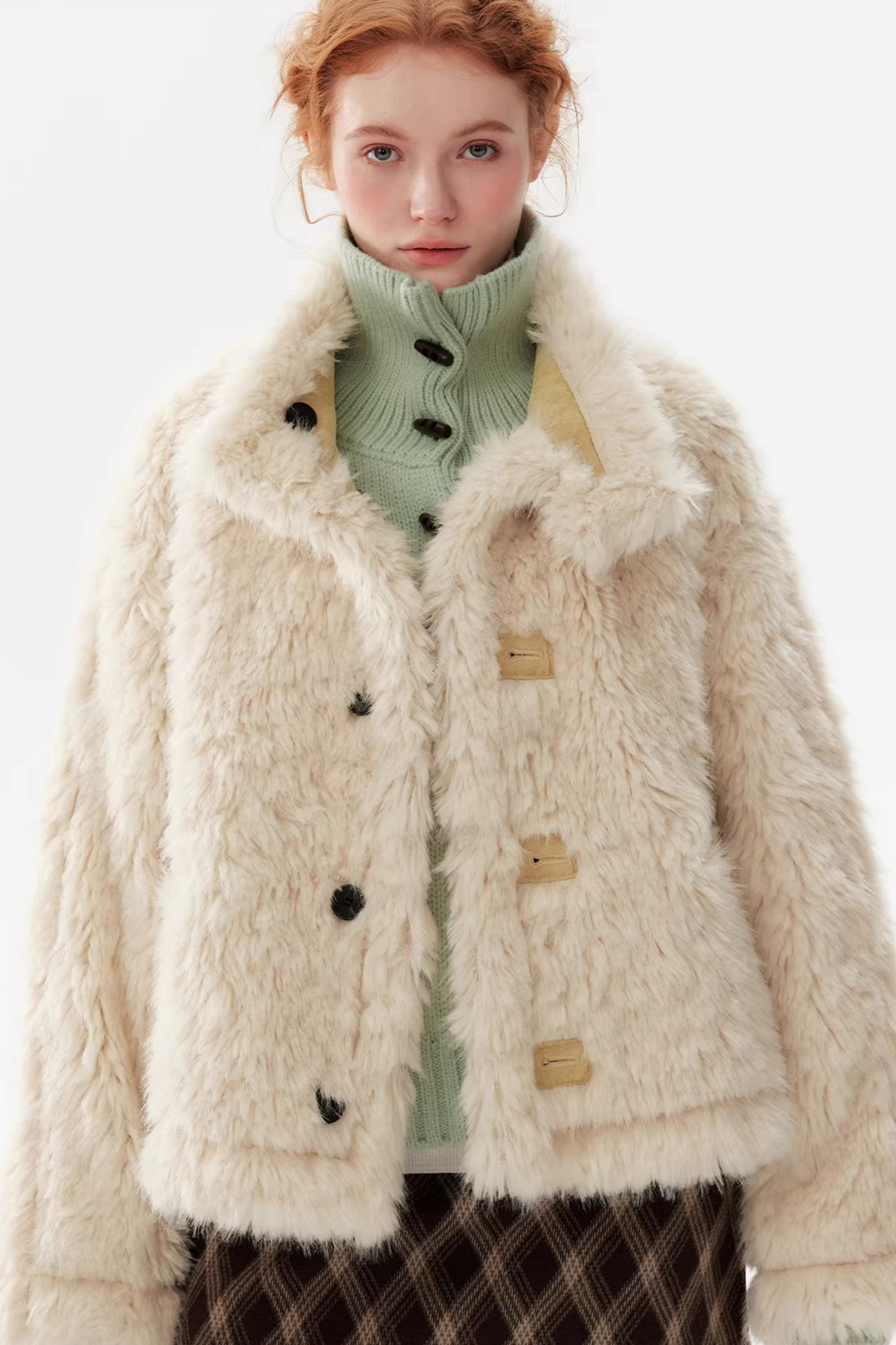 Creamy Yellow Reversible Short Coat