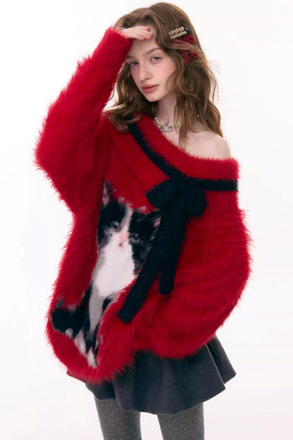 Arrogance Cat Pattern Sweater