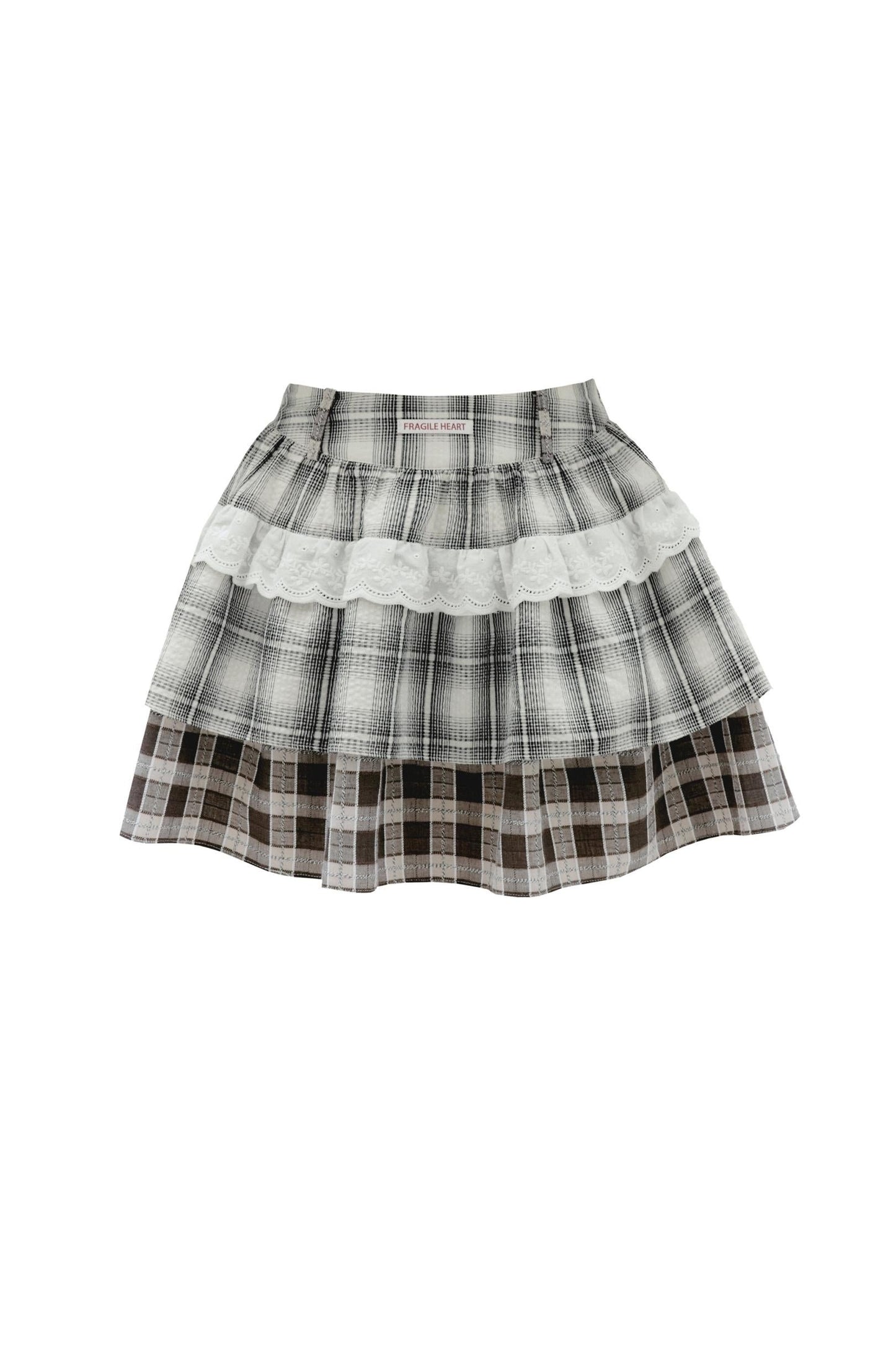 Lace Plaid Birthday Suit Skirt Set-Up