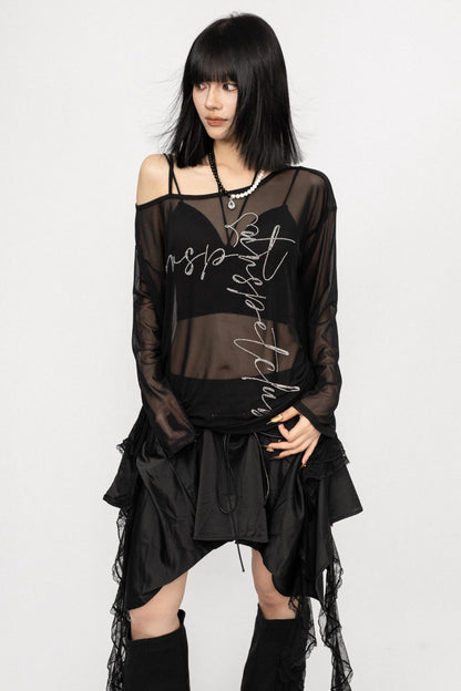 Slim Fit Black Long Sleeve Top