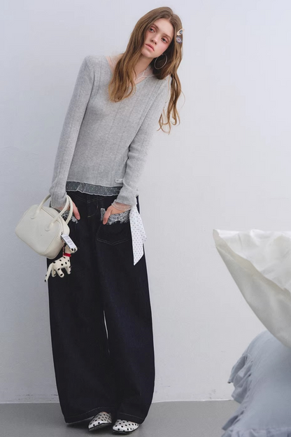 Retro Lace Patchwork Jeans