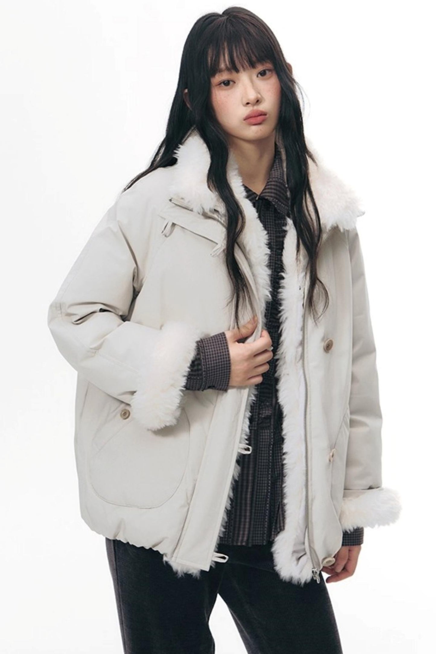 Detachable Fur Collar Cotton Jacket