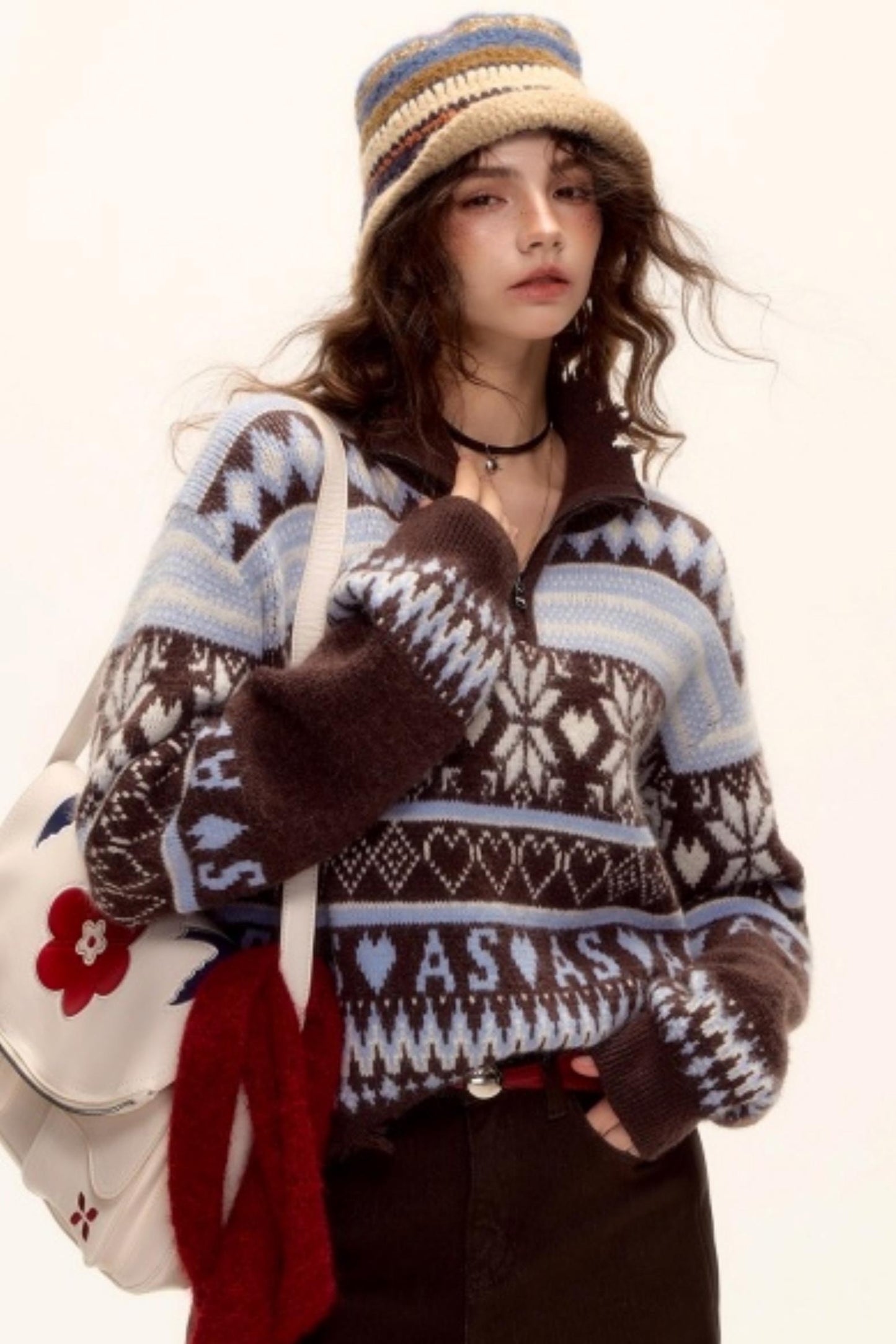 Vintage Fair Isle Tassel Sweater