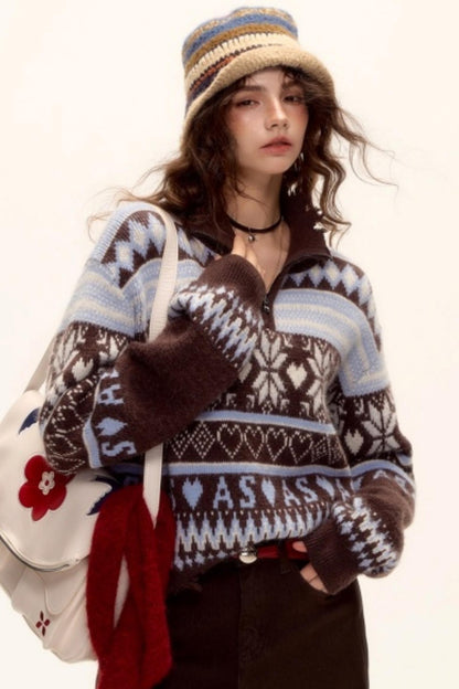 Vintage Fair Isle Tassel Sweater