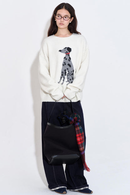 Spotted Puppy Intarsia Top