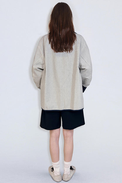 Casual Stripe Doubleside Trench Coat