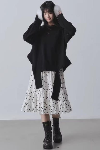 Black Irregular Sweater