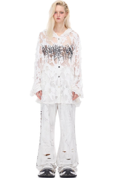 Thorned Lace Hooded Top