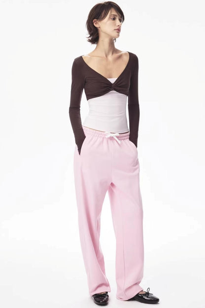 Color-Blocked Knot Design Top