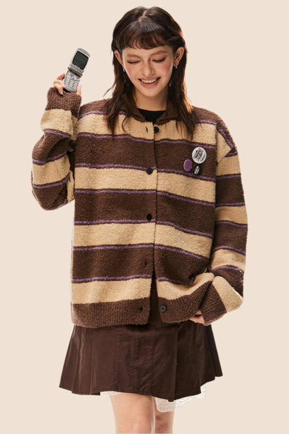 Loose Patchwork Knit Sweater Top